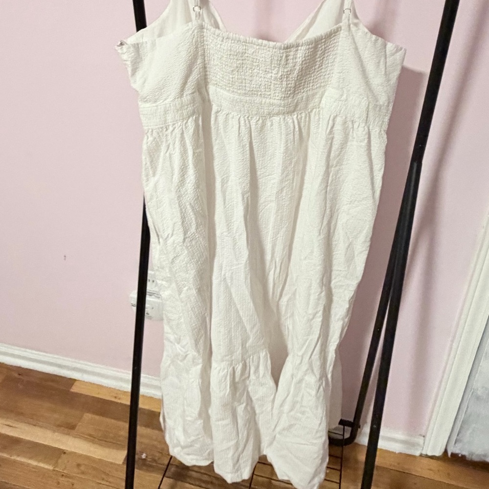 J. Crew Factory Women’s White Seersucker Tie Front Midi Dress NWT Size 18 - Picture 11 of 13